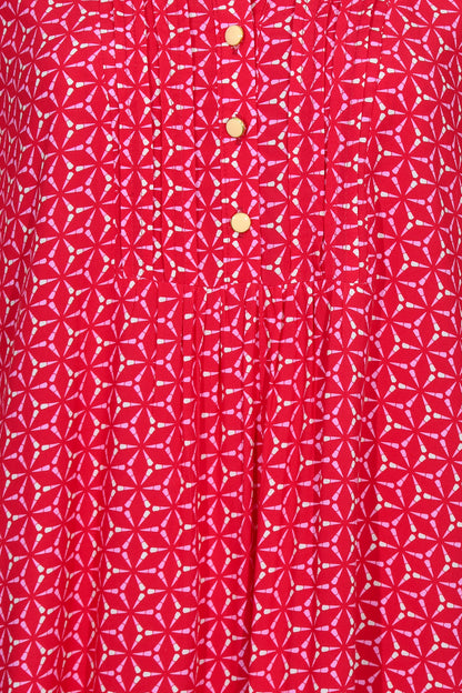 CHLOE TUNIC | RED SPINNING PRINT