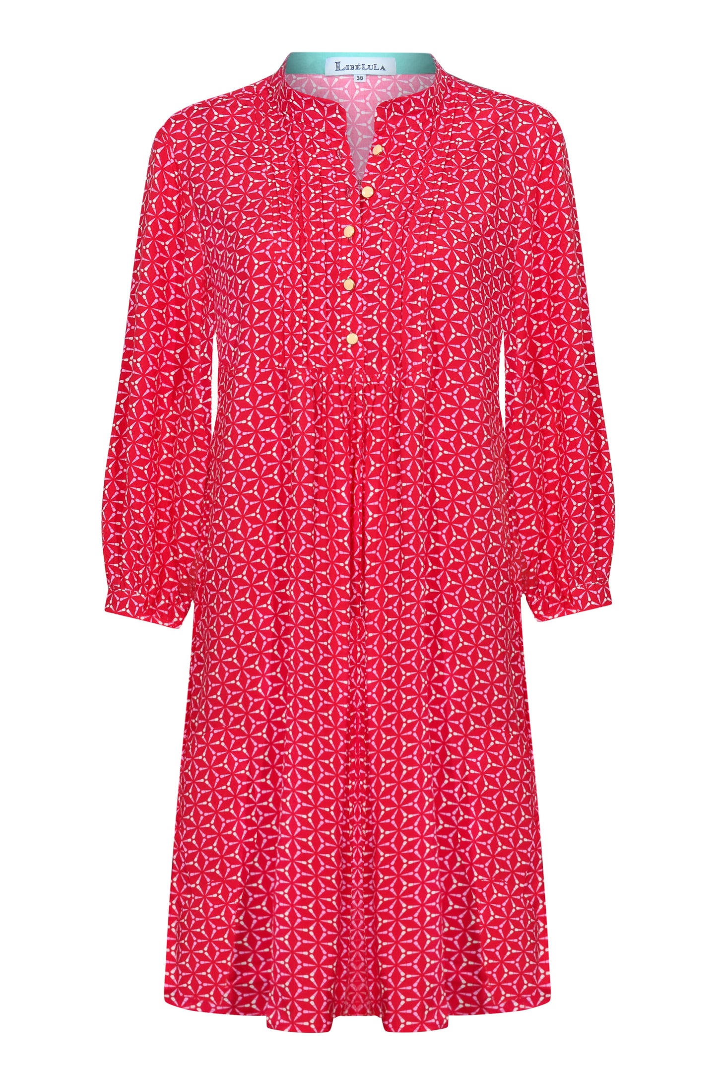 CHLOE TUNIC | RED SPINNING PRINT