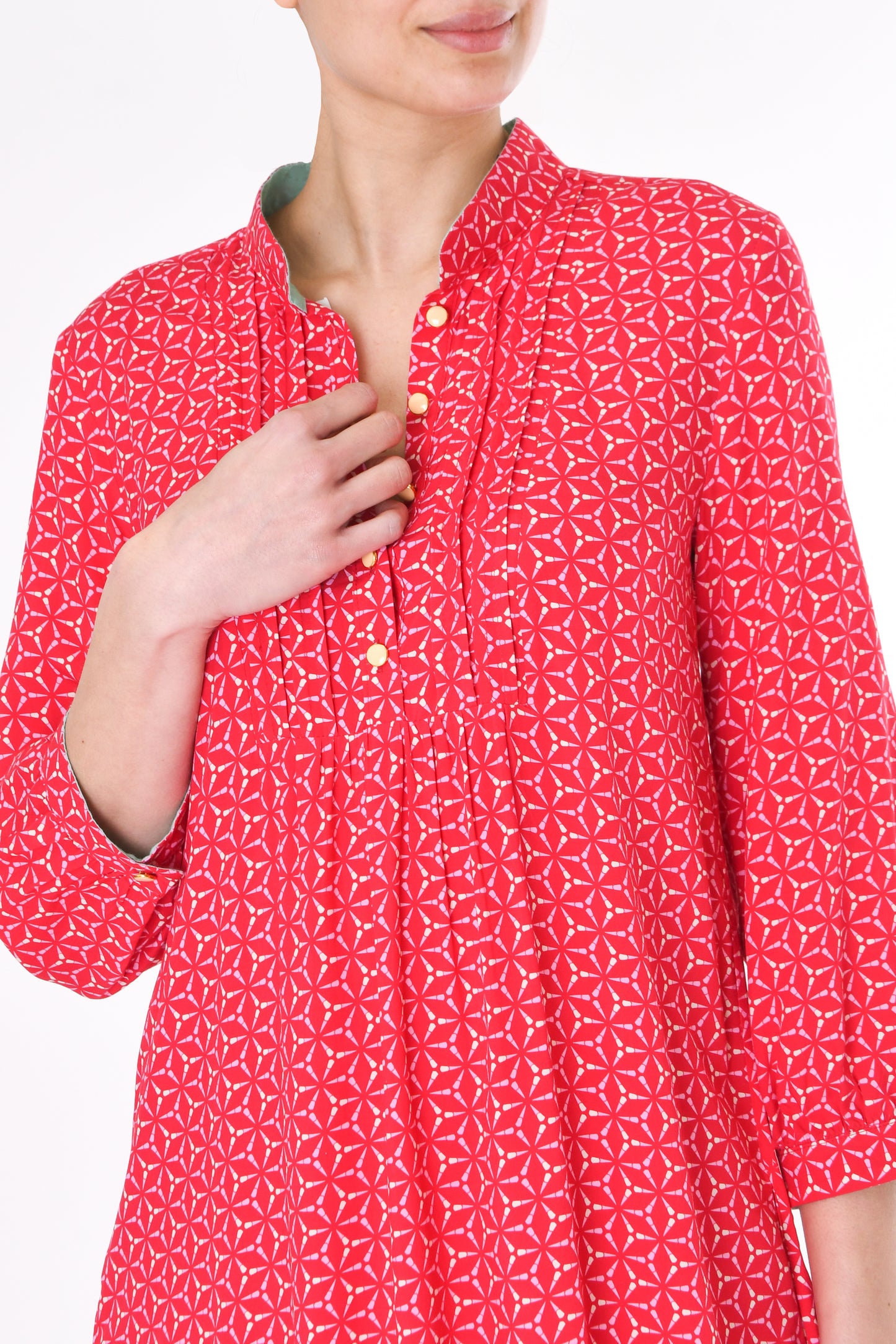CHLOE TUNIC | RED SPINNING PRINT