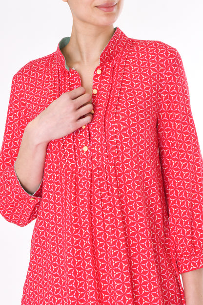 CHLOE TUNIC | RED SPINNING PRINT