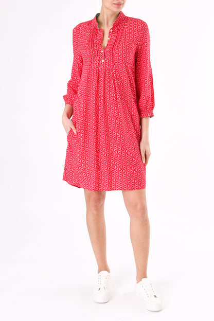 CHLOE TUNIC | RED SPINNING PRINT