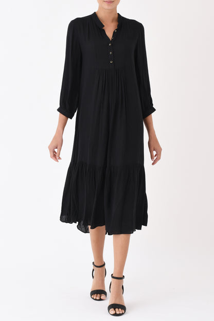 CLAUDE DRESS | BLACK RAYON