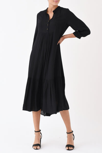 CLAUDE DRESS | BLACK RAYON