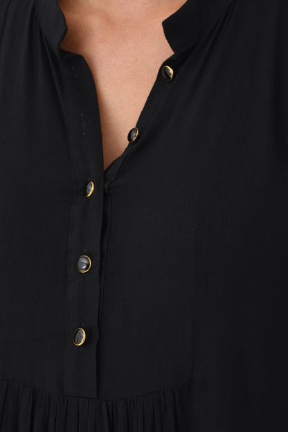 CLAUDE DRESS | BLACK RAYON