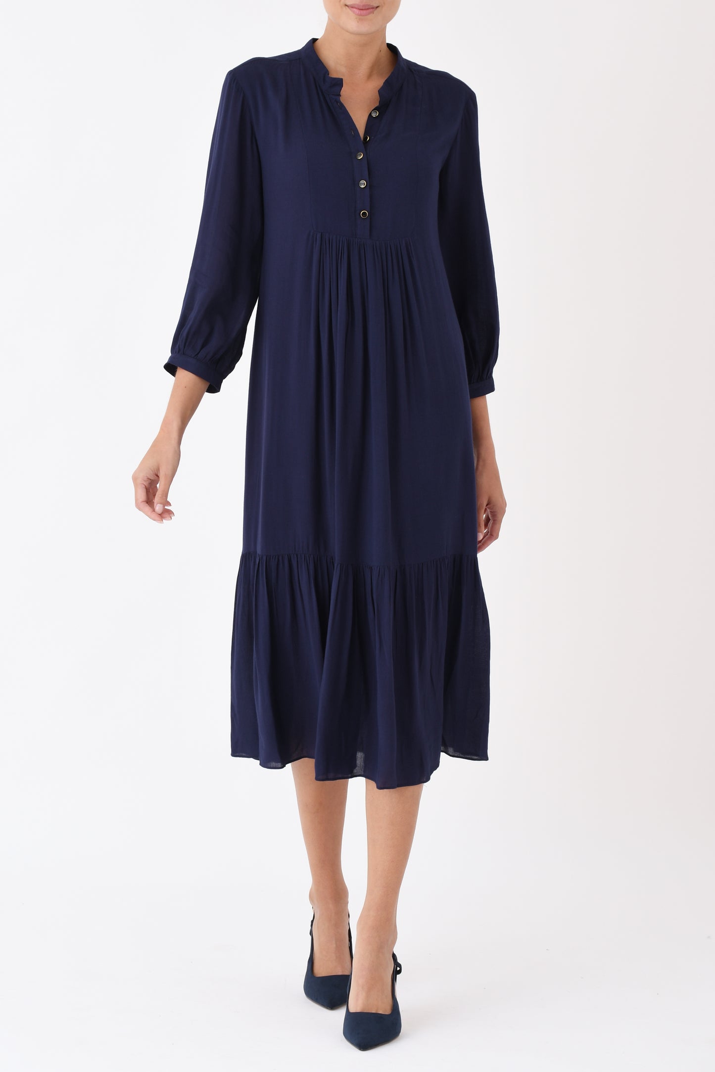 CLAUDE DRESS | NAVY RAYON