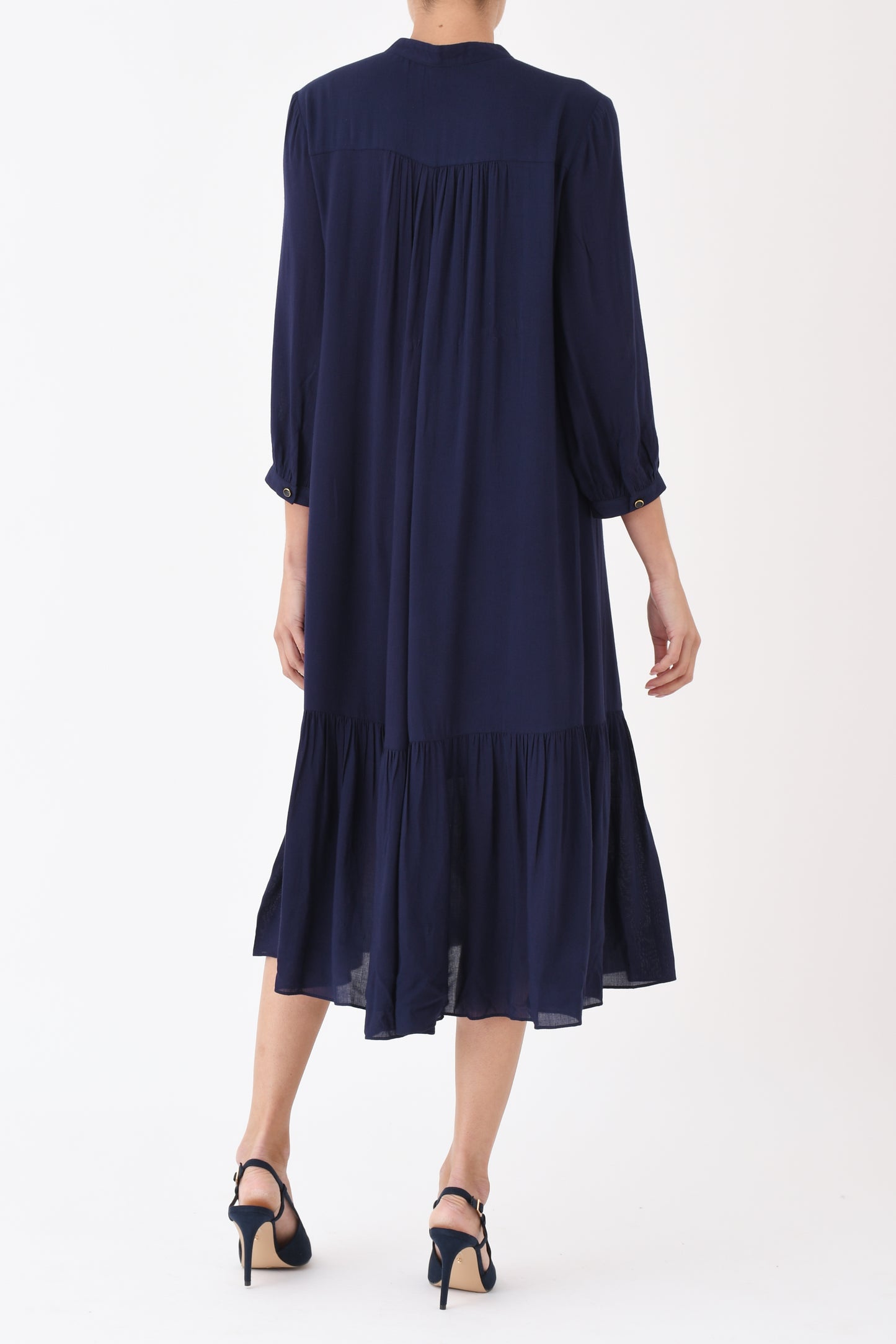 CLAUDE DRESS | NAVY RAYON