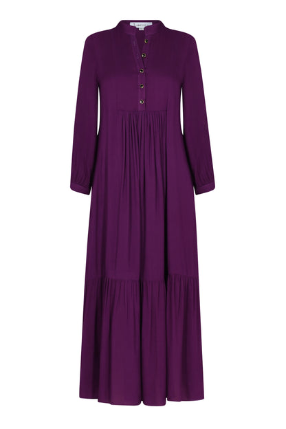 CLAUDE DRESS | AUBERGINE RAYON