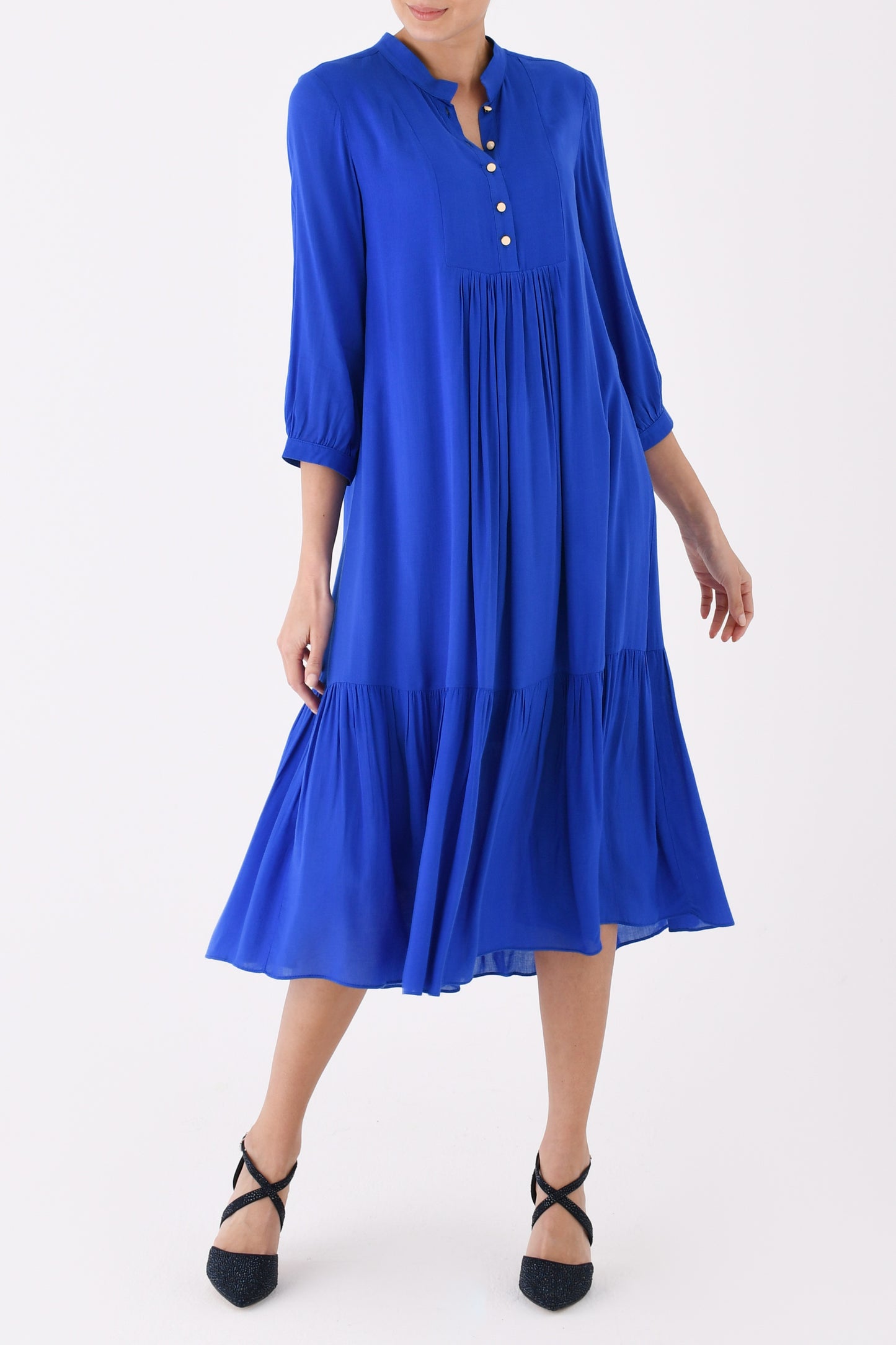 CLAUDE DRESS | BRIGHT BLUE RAYON