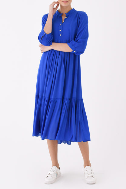 CLAUDE DRESS | BRIGHT BLUE RAYON