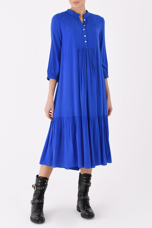 CLAUDE DRESS | BRIGHT BLUE RAYON