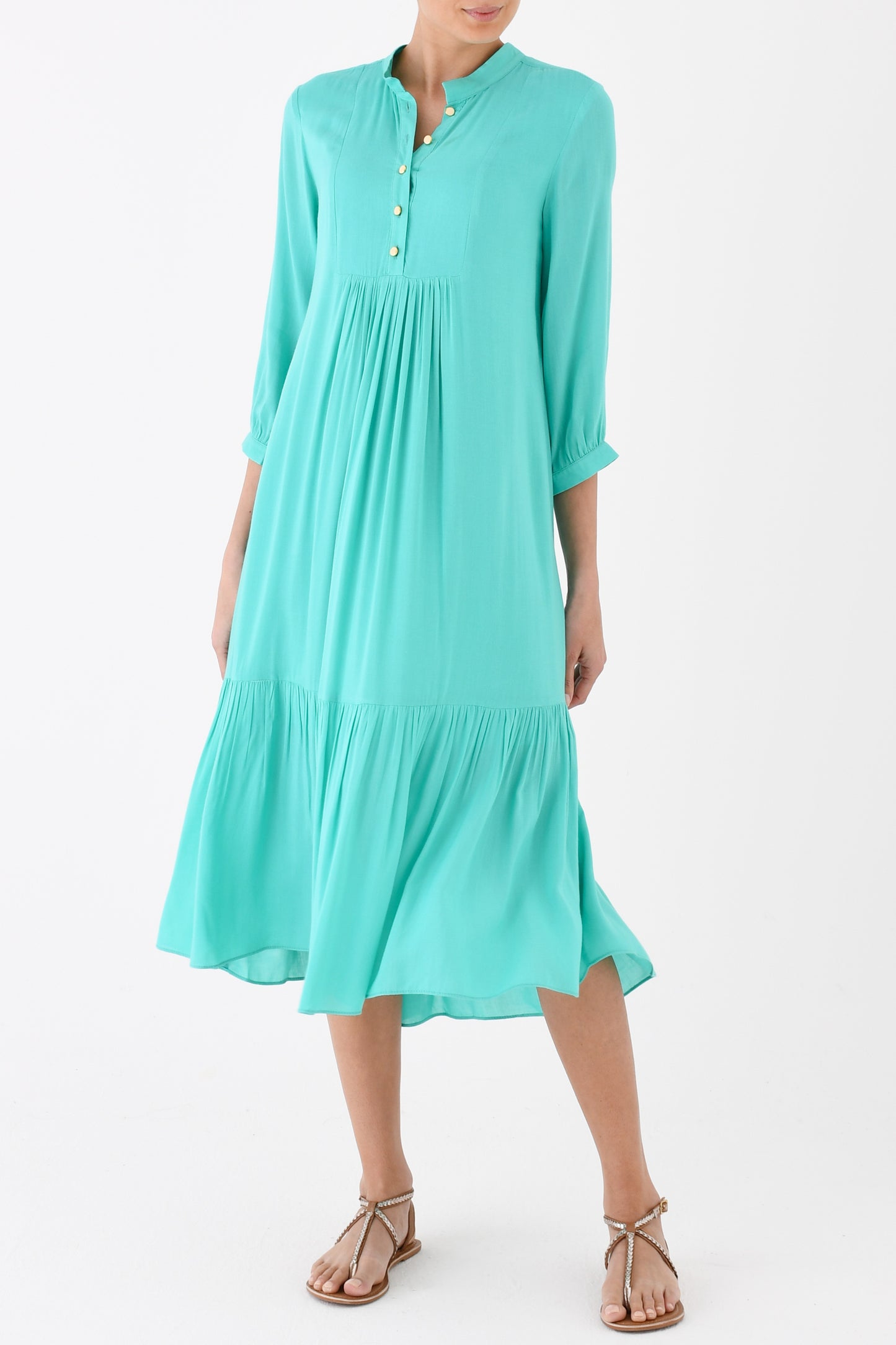 CLAUDE DRESS | TURQUOISE RAYON