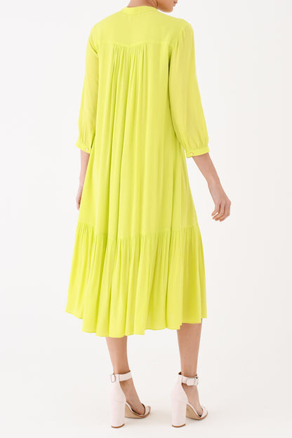 CLAUDE DRESS | LIME RAYON