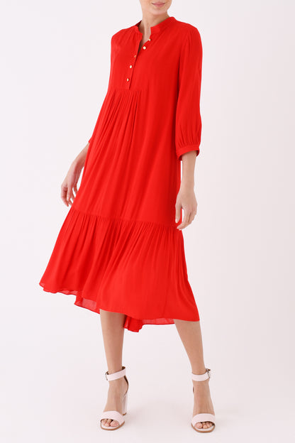 CLAUDE DRESS | RED RAYON