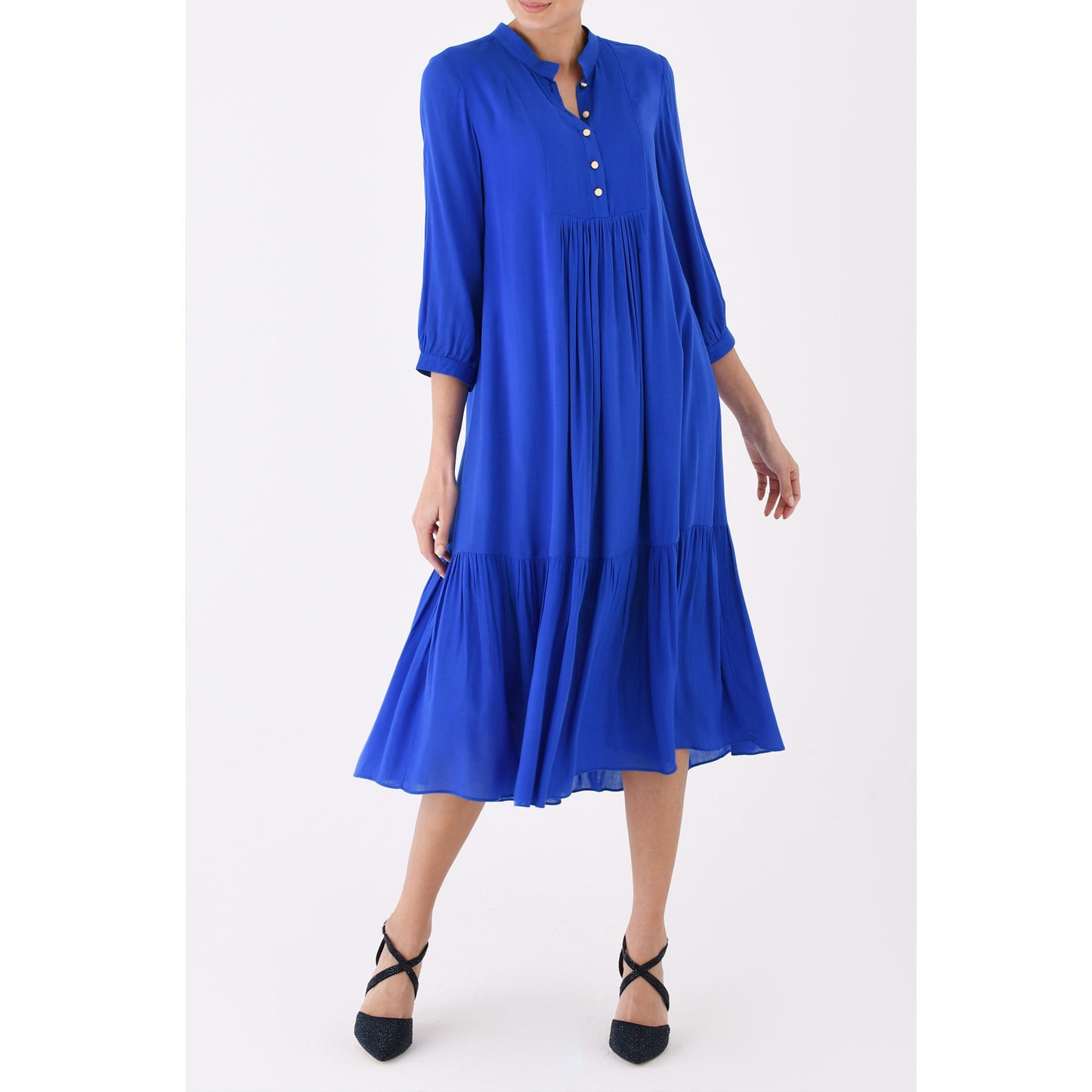 CLAUDE DRESS | BRIGHT BLUE RAYON