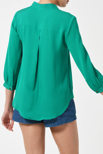 DELPHINE TOP | BRIGHT GREEN GEORGETTE