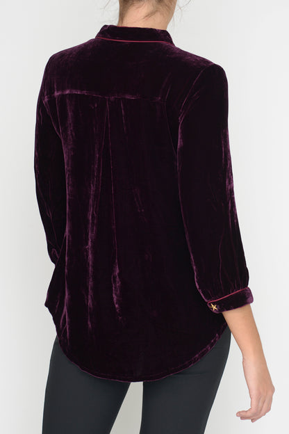 DELPHINE TOP | BURGUNDY VELVET