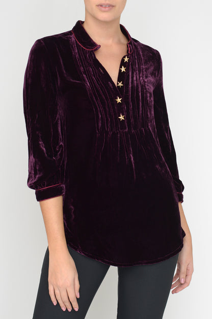 DELPHINE TOP | BURGUNDY VELVET