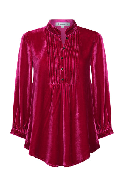 DELPHINE TOP | PINK VELVET