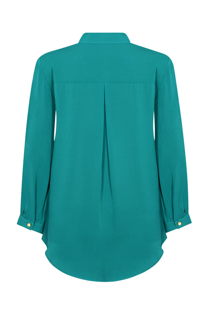 DELPHINE TOP | JADE GREEN SILK