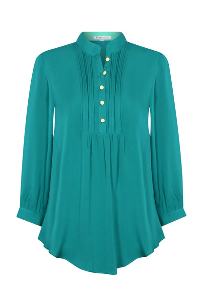 DELPHINE TOP | JADE GREEN SILK