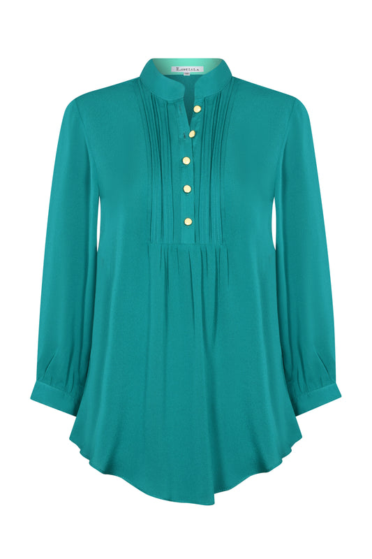 DELPHINE TOP | JADE GREEN SILK