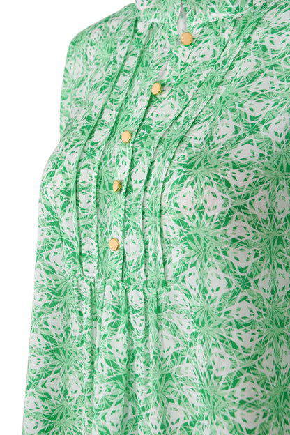 DELPHINE TOP | GREEN STARTRACK PRINT