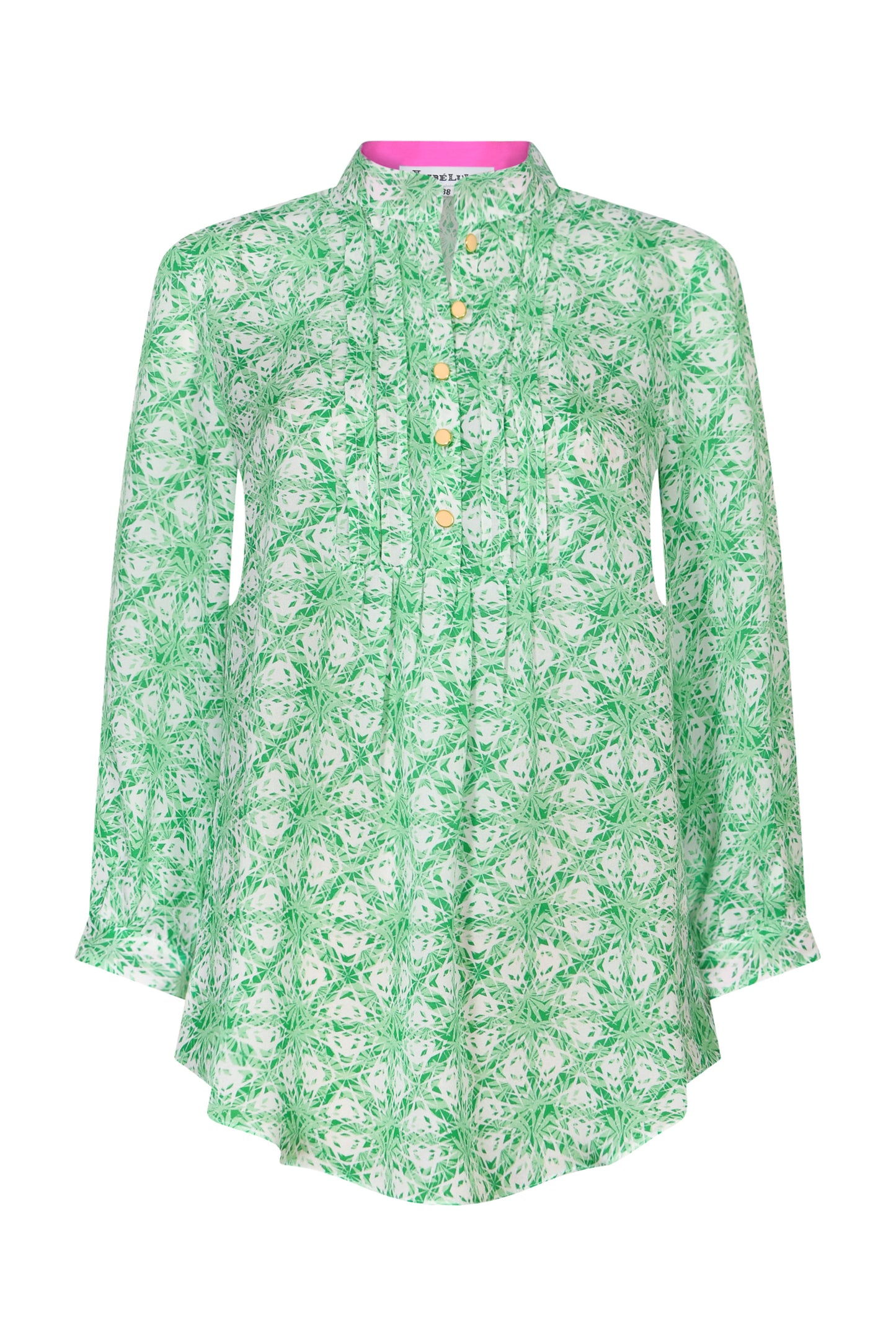 DELPHINE TOP | GREEN STARTRACK PRINT