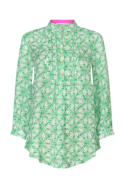 DELPHINE TOP | GREEN STARTRACK PRINT