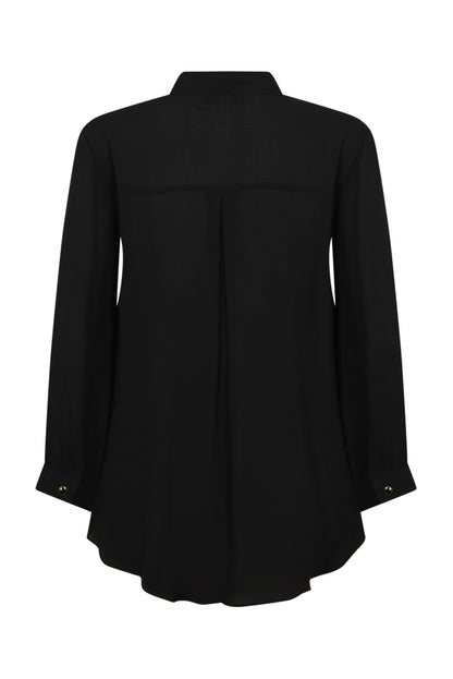 DELPHINE TOP | BLACK SILK GEORGETTE