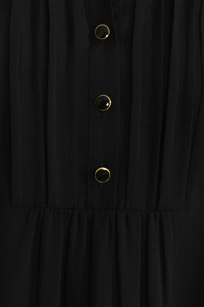 DELPHINE TOP | BLACK SILK GEORGETTE