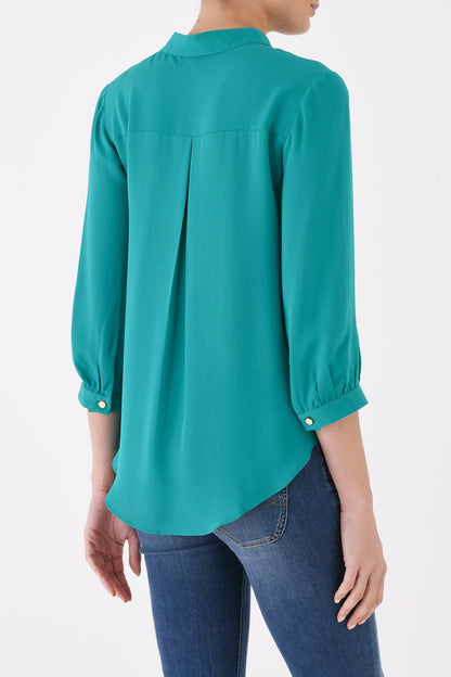 DELPHINE TOP | JADE GREEN SILK