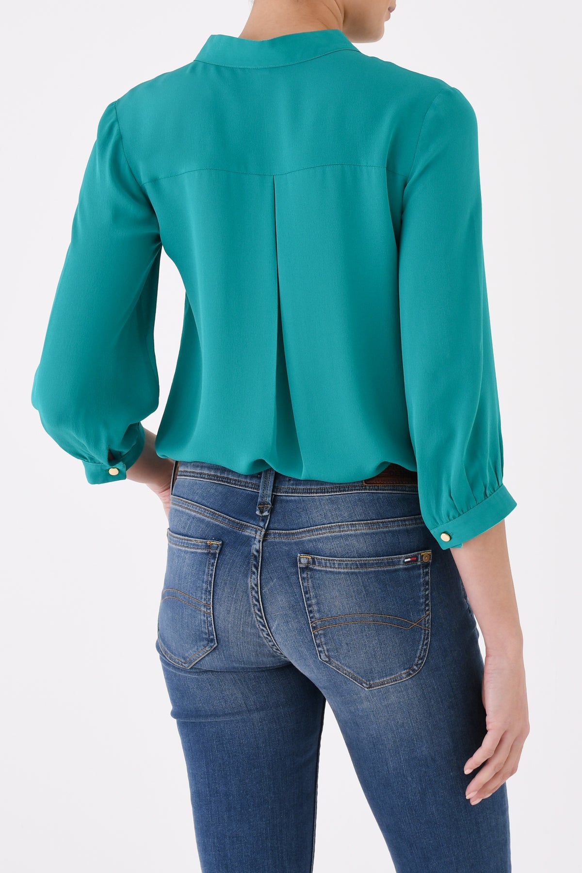 DELPHINE TOP | JADE GREEN SILK