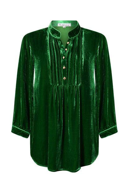DELPHINE TOP | GREEN VELVET