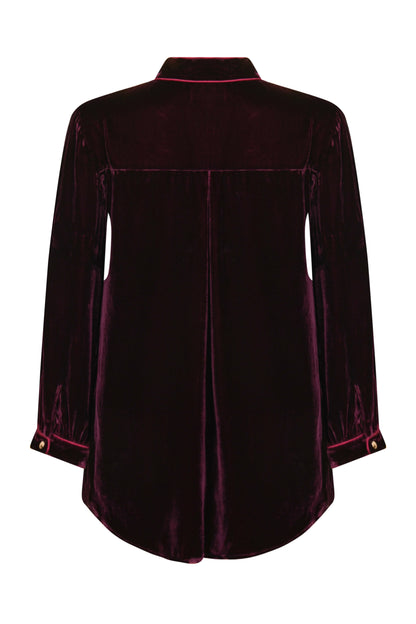 DELPHINE TOP | BURGUNDY VELVET