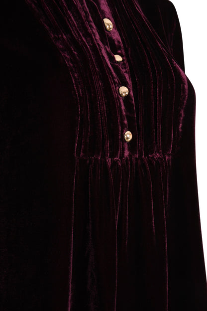 DELPHINE TOP | BURGUNDY VELVET