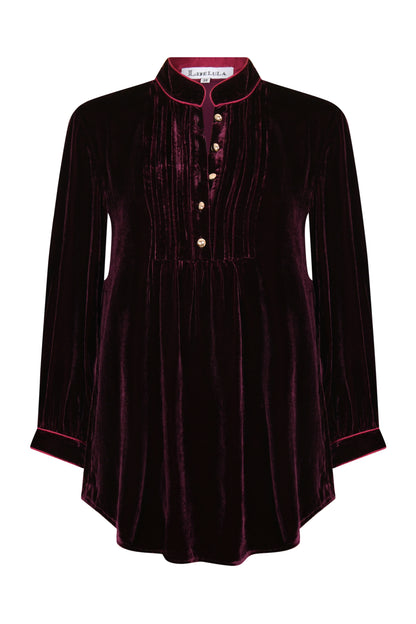 DELPHINE TOP | BURGUNDY VELVET