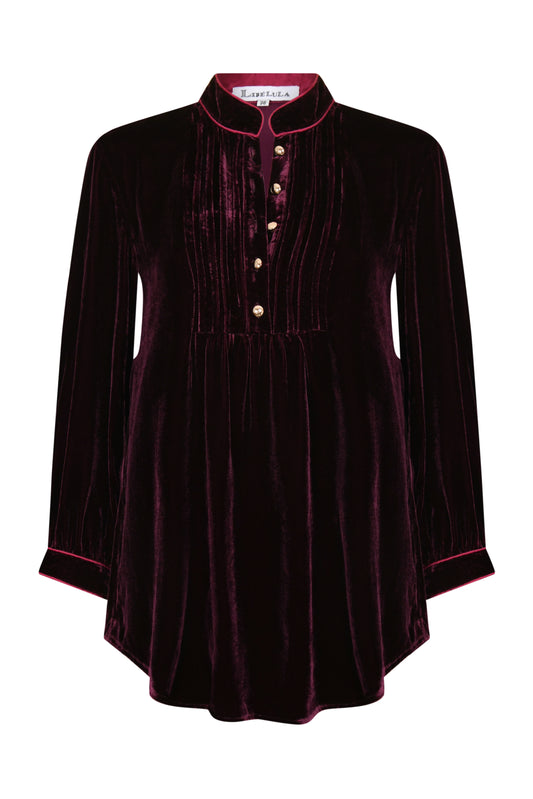 DELPHINE TOP | BURGUNDY VELVET