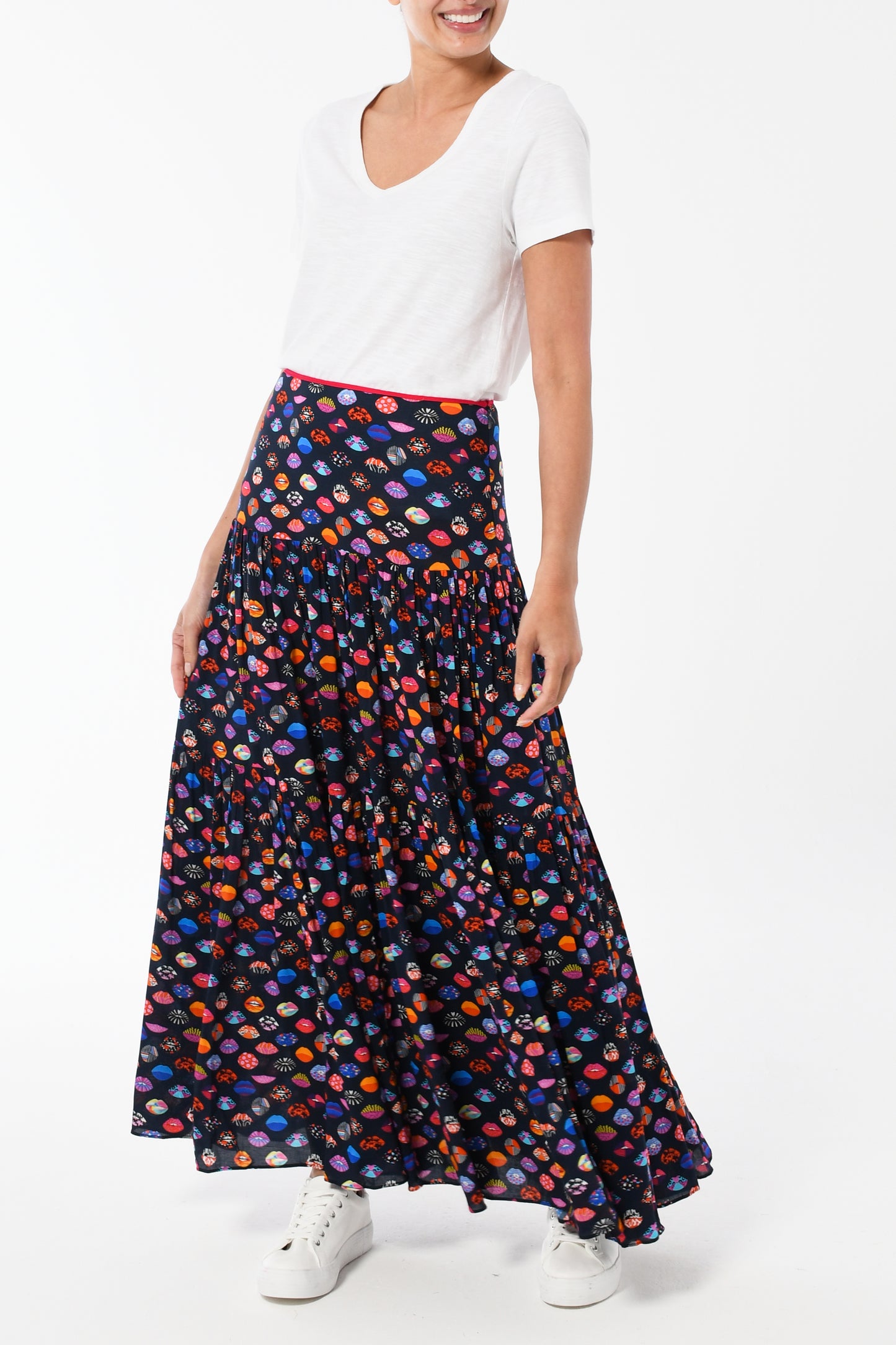 MAXI EMMA SKIRT | LIPS PRINT