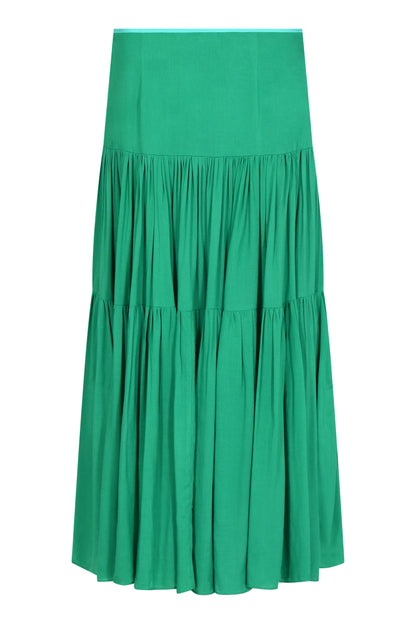 MIDI EMMA SKIRT | EMERALD RAYON