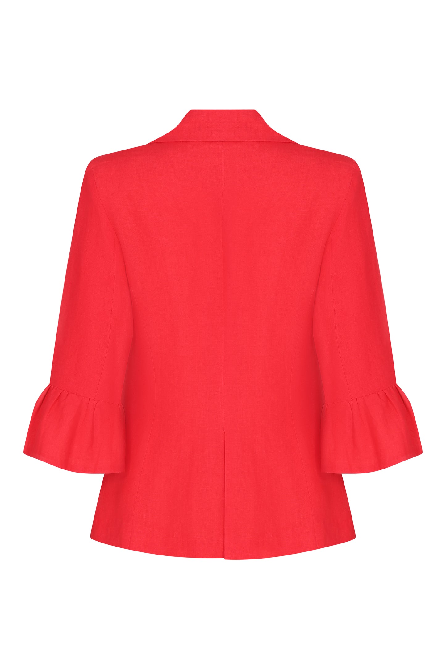 FRILL SLEEVE JACKET | RED LINEN