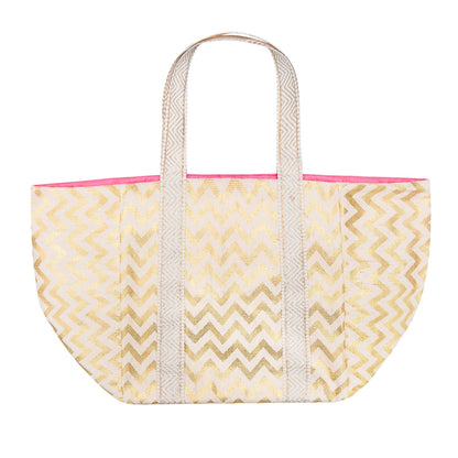 ZIG ZAG BEACH BAG - Cockatoo