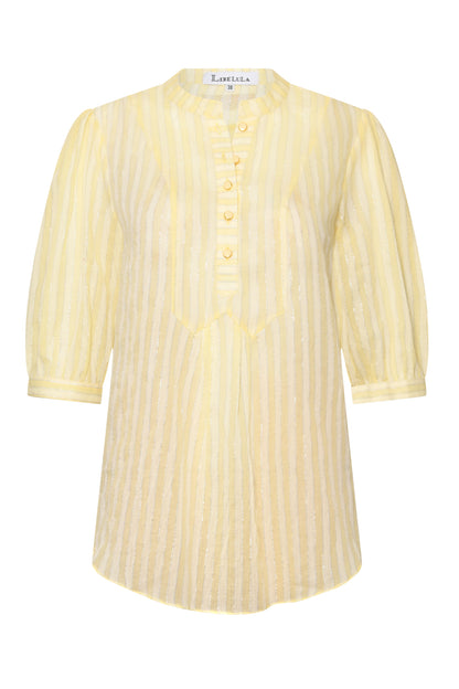 GOODIE TOP | CREAM AND YELLOW STRIPE COTTON