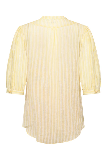GOODIE TOP | CREAM AND YELLOW STRIPE COTTON
