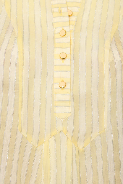 GOODIE TOP | CREAM AND YELLOW STRIPE COTTON