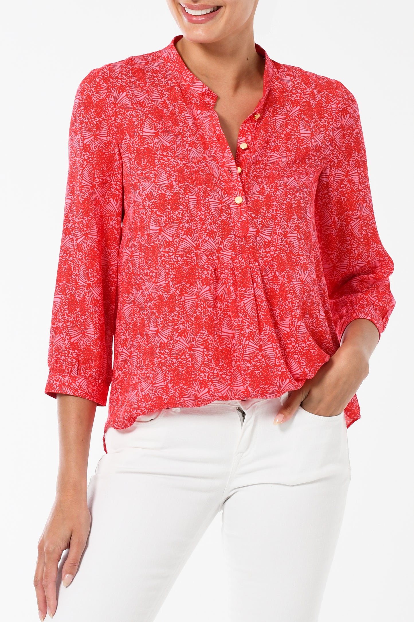 GOODIE TOP | PINK FLUTTER PRINT