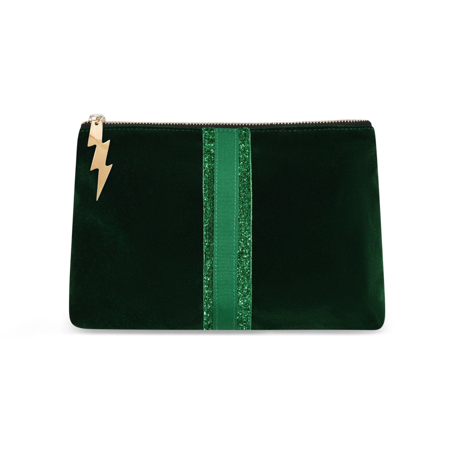 BOTTLE GREEN VELVET CLUTCH BAG