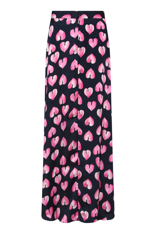GUINEVERE MAXI SKIRT | PINK BROKEN HEART PRINT