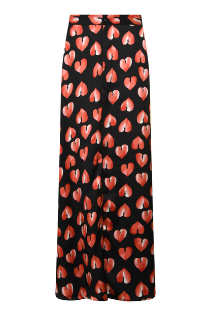 GUINEVERE MAXI SKIRT | RED BROKEN HEART PRINT