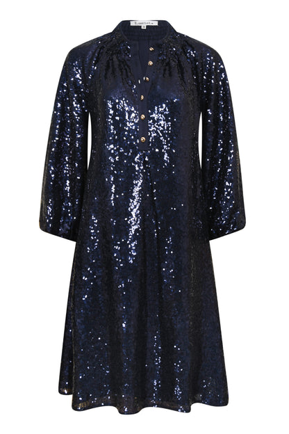 HARTFORD DRESS | BLUE SEQUINS