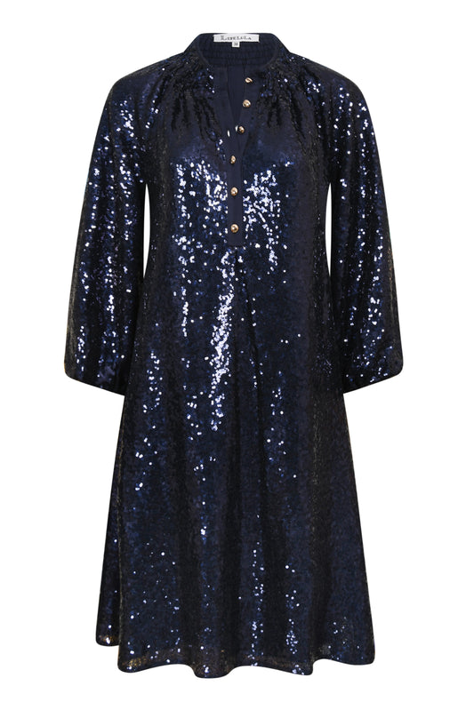 HARTFORD DRESS | BLUE SEQUINS